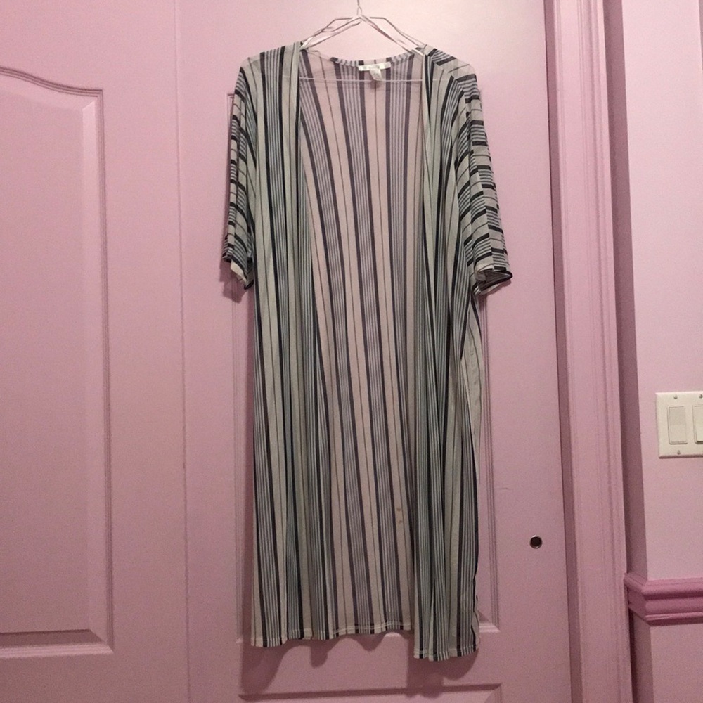 Blue & white sheer summer cardigan